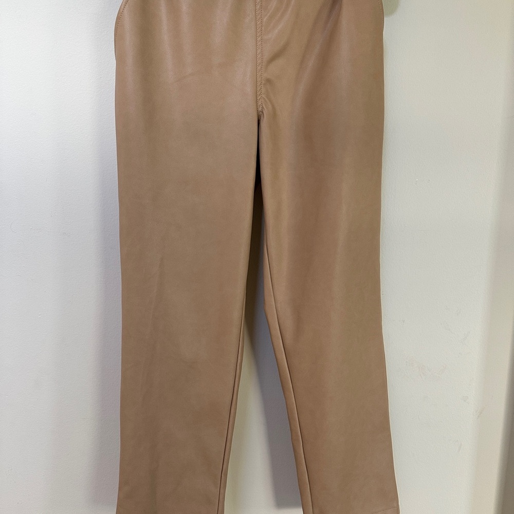 7 For All Mankind Faux Leather Pants, Color Tan, Size Medium, NWT - Picture 7 of 7